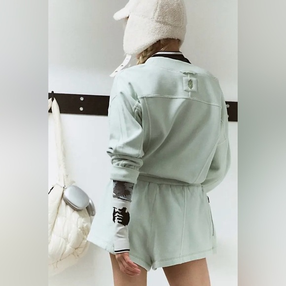 NWT Free People Movement XS Intercept Romper in Pistachio Mint Green New $128 - Picture 2 of 7